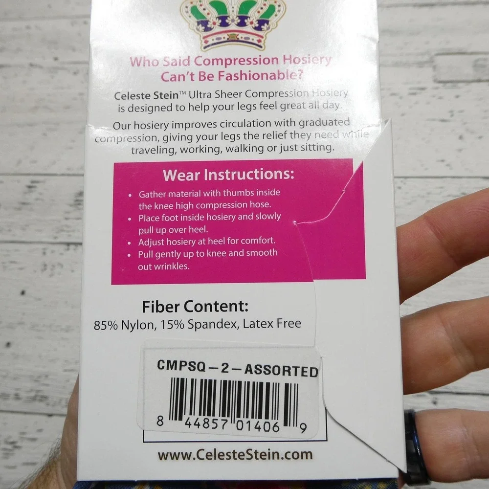 Celeste Stein Therapeutic Compression‎ Socks Womens One Size Multicolor 2 Pair